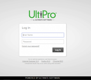 Ultimate Software Login Page