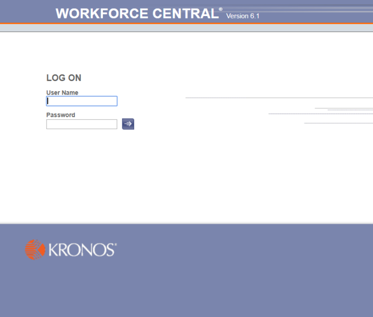 Kronos Workforce Central Login Screen Version 6.1
