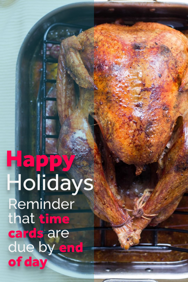 15 Thanksgiving Themed Timesheet Reminders - inbadge, llc - Card Services