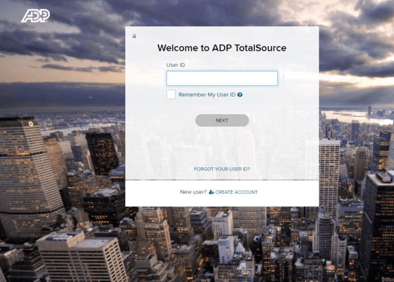 ADP TotalSource Login Page